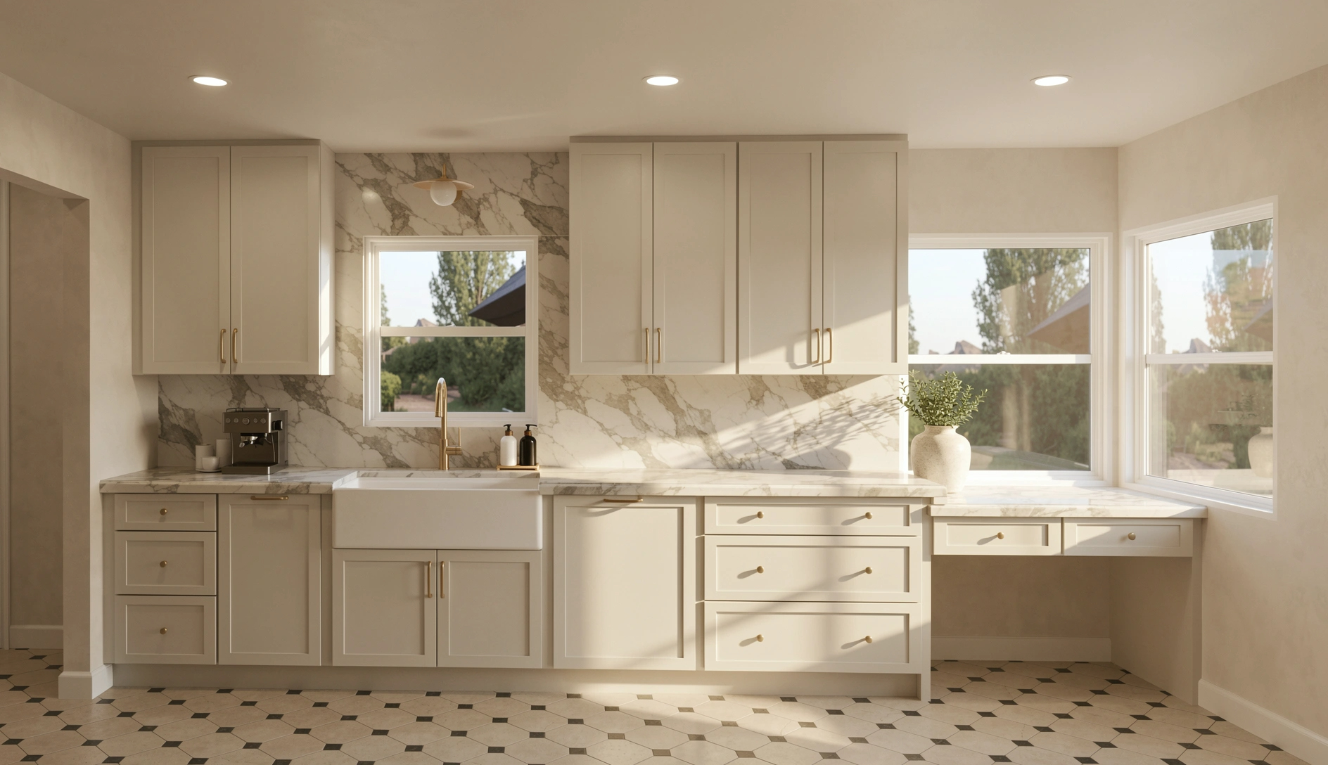 Cream & brass, 3D visualization